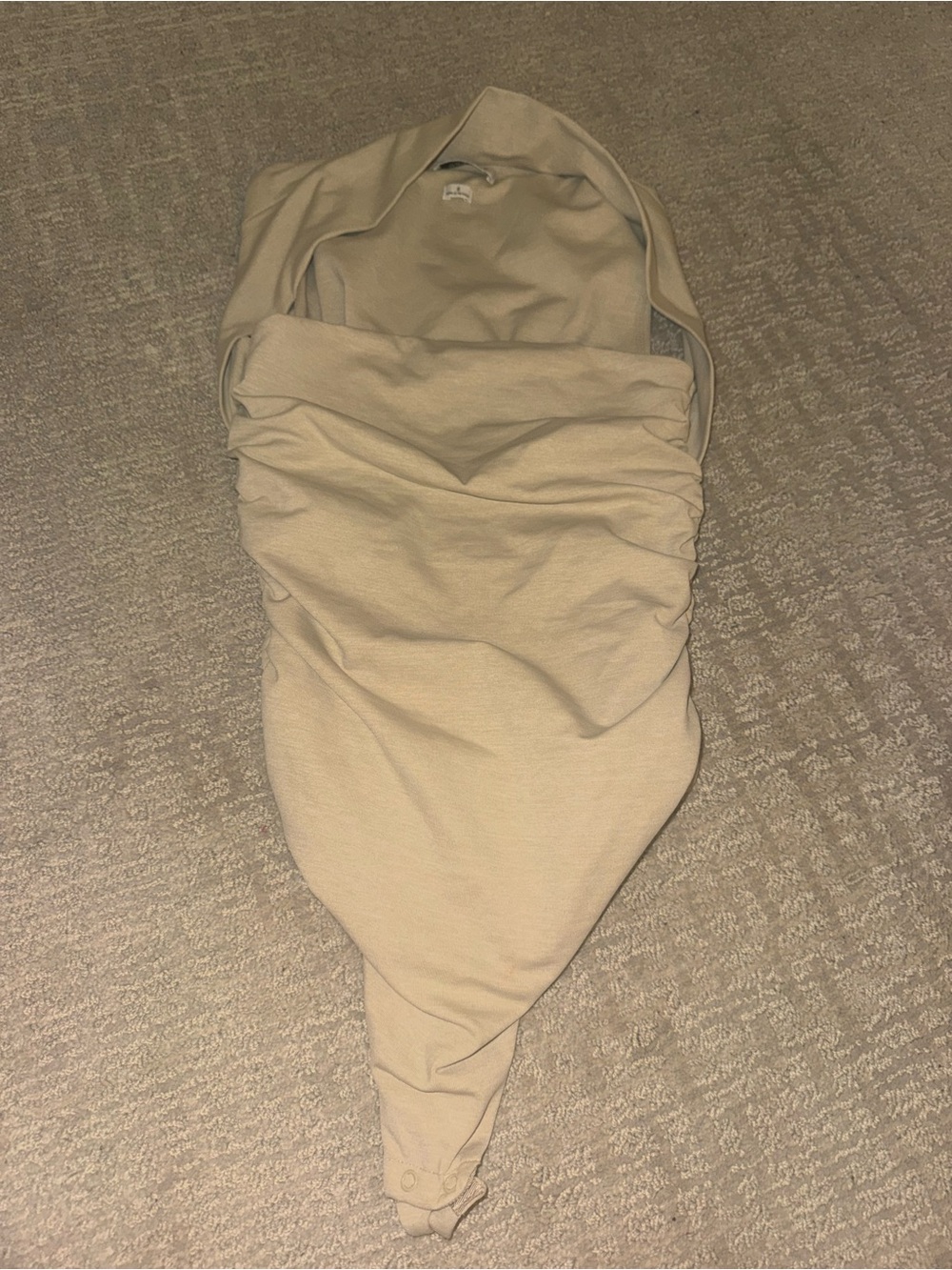 Aritzia Contour Flourish Bodysuit in Heather Oat Beige - Picture 2 of 3